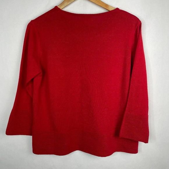 Bartolini Made In Italy  Crewneck 3/4 Sleeve Sweater Shirt  Merino Wool Blend - Picture 3 of 3